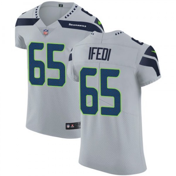 Nike Seahawks #65 Germain Ifedi Grey Alternate Men's Stitched NFL Vapor Untouchable Elite Jersey
