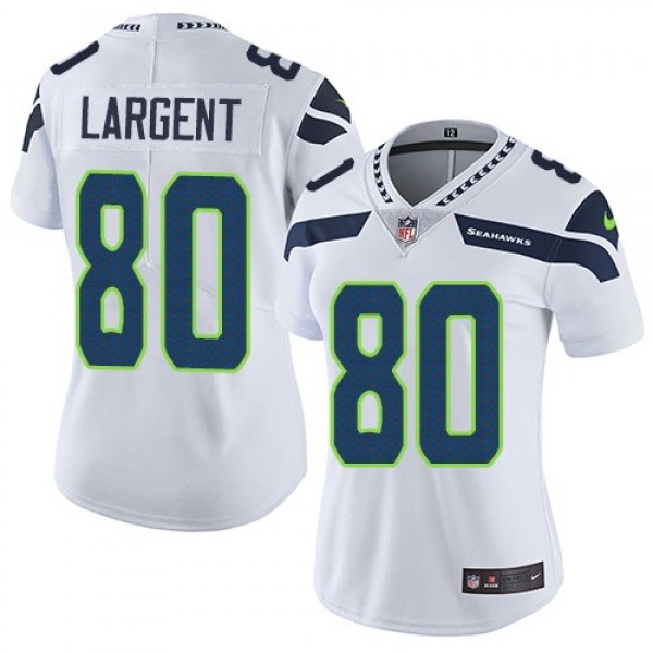 Women's Seahawks #80 Steve Largent White Stitched NFL Vapor Untouchable Limited Jersey