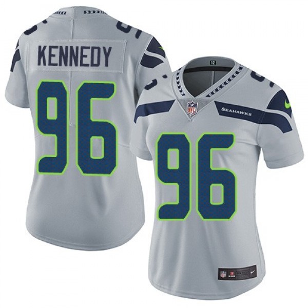 Women's Seahawks #96 Cortez Kennedy Grey Alternate Stitched NFL Vapor Untouchable Limited Jersey