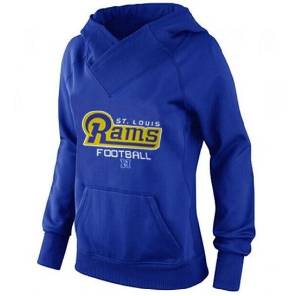 Women's St.Louis Rams Big Tall Critical Victory Pullover Hoodie Blue Jersey