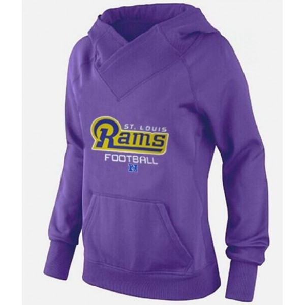 Women's St.Louis Rams Big Tall Critical Victory Pullover Hoodie Purple Jersey