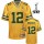 Packers #12 Aaron Rodgers Yellow Bowl Super Bowl XLV Stitched NFL Jersey