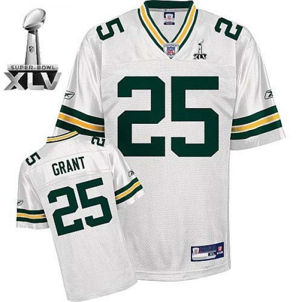 Packers #25 Ryan Grant White Super Bowl XLV Stitched NFL Jersey