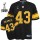 Steelers #43 Troy Polamalu Black With Yellow Number Super Bowl XLV Stitched NFL Jersey