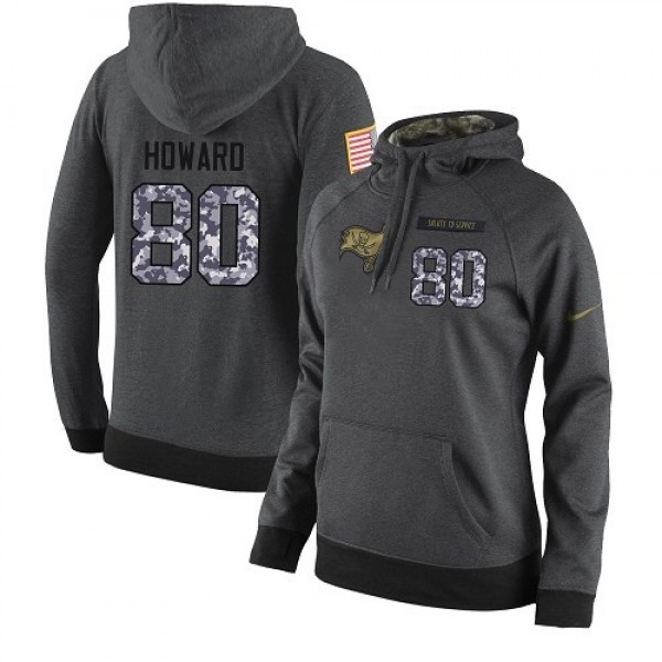 Women's NFL Tampa Bay Buccaneers #80 OJ Howard Stitched Black Anthracite Salute to Service Player Hoodie Jersey
