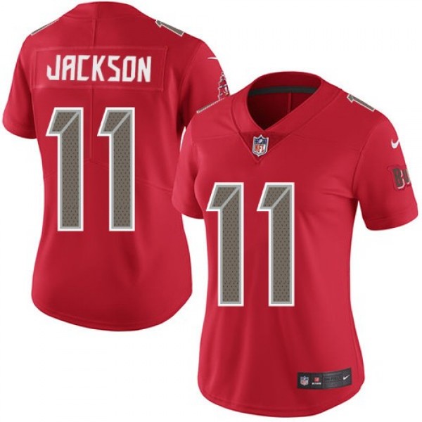 Women's Buccaneers #11 DeSean Jackson Red Stitched NFL Limited Rush Jersey