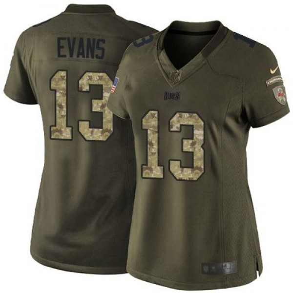 Women's Buccaneers #13 Mike Evans Green Stitched NFL Limited Salute to Service Jersey
