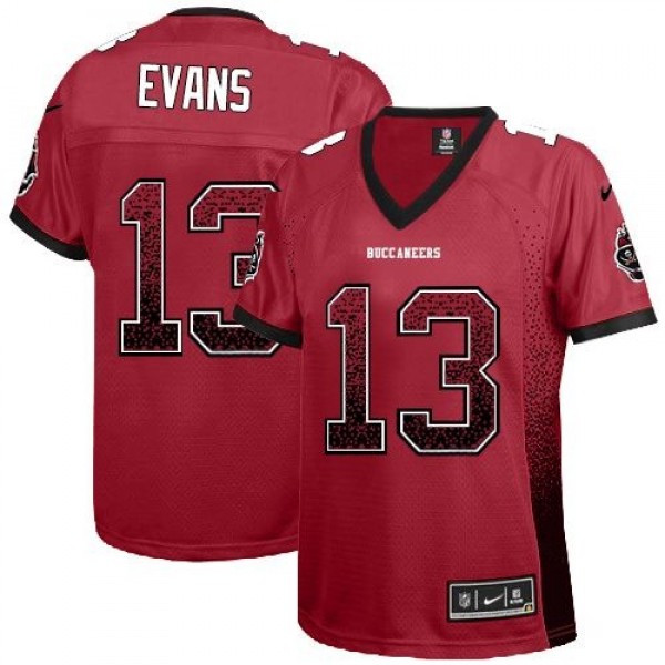 Women's Buccaneers #13 Mike Evans Red Team Color Stitched NFL Elite Drift Jersey
