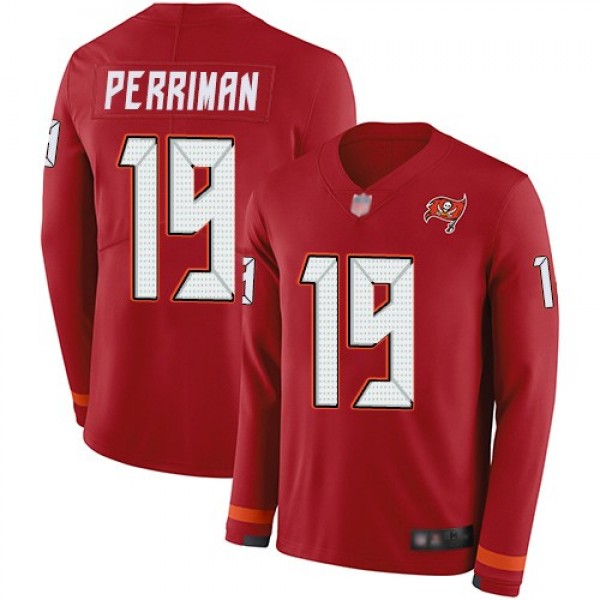 Nike Buccaneers #19 Breshad Perriman Red Team Color Men's Stitched NFL Limited Therma Long Sleeve Jersey