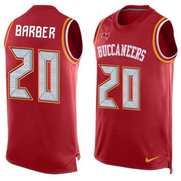 Nike Buccaneers #20 Ronde Barber Red Team Color Men's Stitched NFL Limited Tank Top Jersey