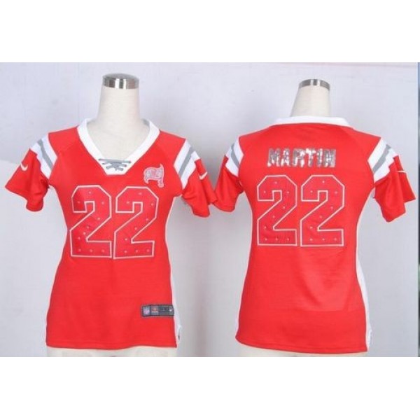 Women's Buccaneers #22 Doug Martin Red Team Color Stitched NFL Elite Draft Him Shimmer Jersey