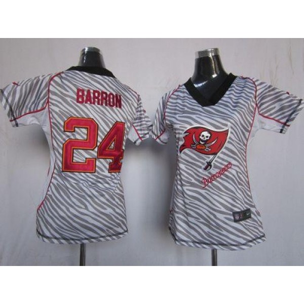 Women's Buccaneers #24 Mark Barron Zebra Stitched NFL Elite Jersey