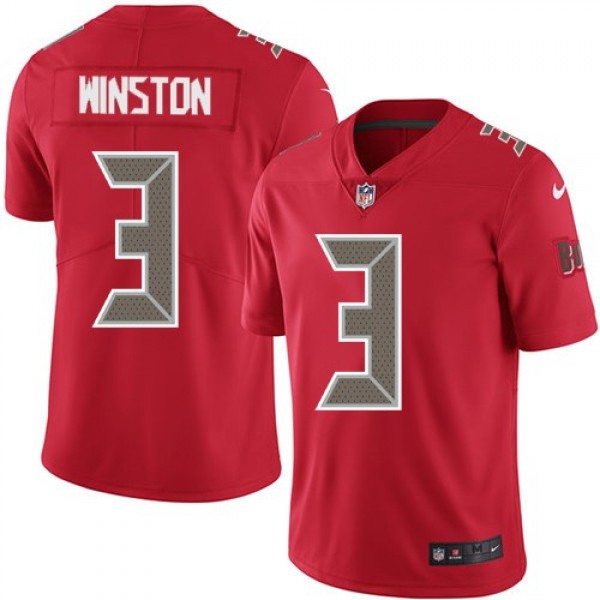 Nike Buccaneers #3 Jameis Winston Red Men's Stitched NFL Limited Rush Jersey