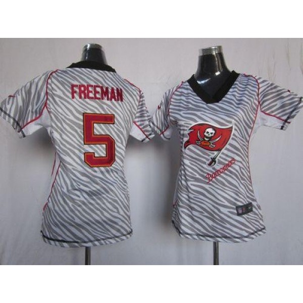 Women's Buccaneers #5 Josh Freeman Zebra Stitched NFL Elite Jersey