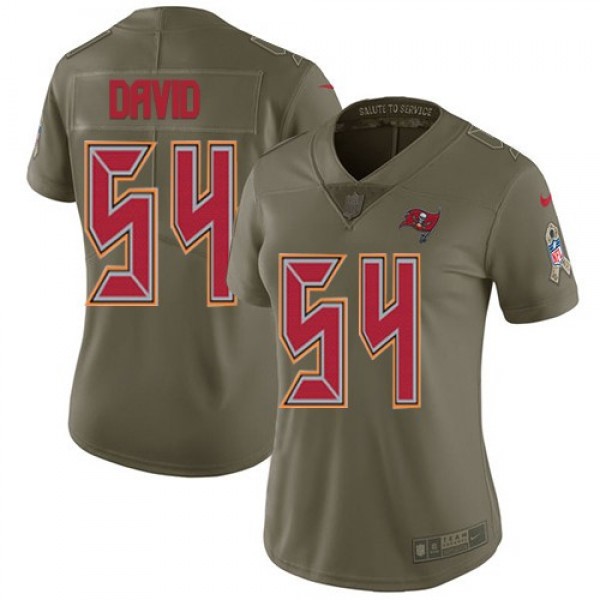 Women's Buccaneers #54 Lavonte David Olive Stitched NFL Limited 2017 Salute to Service Jersey