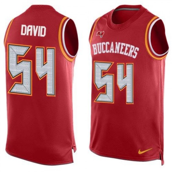 Nike Buccaneers #54 Lavonte David Red Team Color Men's Stitched NFL Limited Tank Top Jersey