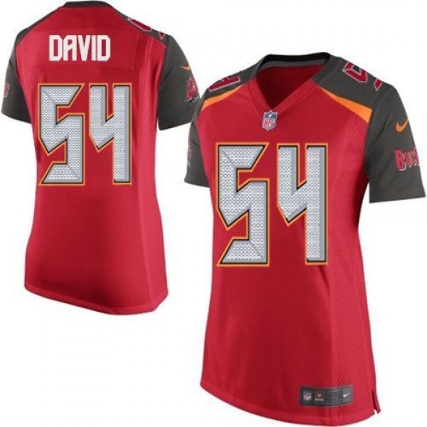Women's Buccaneers #54 Lavonte David Red Team Color Stitched NFL New Elite Jersey