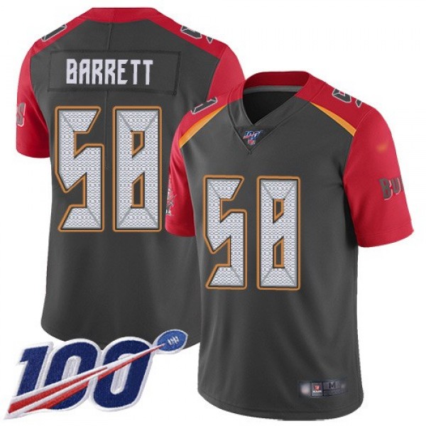Nike Buccaneers #58 Shaquil Barrett Gray Men's Stitched NFL Limited Inverted Legend 100th Season Jersey