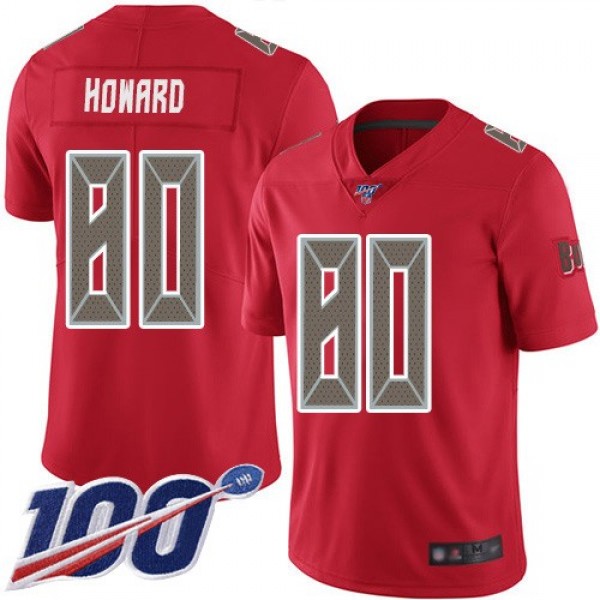 Nike Buccaneers #80 O. J. Howard Red Men's Stitched NFL Limited Rush 100th Season Jersey