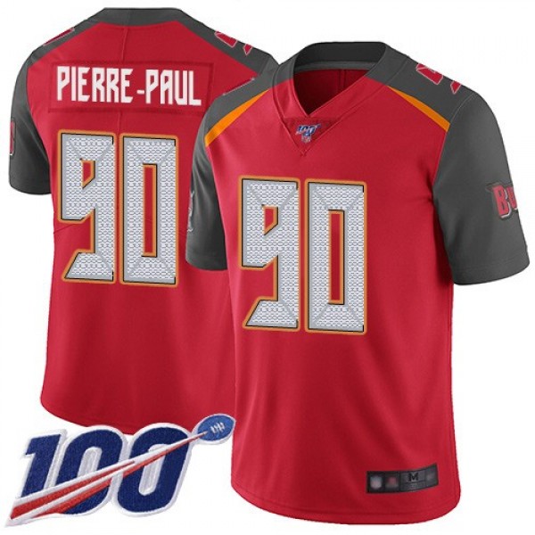 Nike Buccaneers #90 Jason Pierre-Paul Red Team Color Men's Stitched NFL 100th Season Vapor Limited Jersey