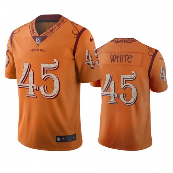 Tampa Bay Buccaneers #45 Devin White Orange Vapor Limited City Edition Jersey