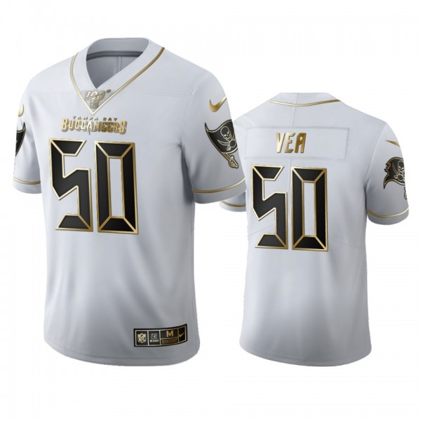 Tampa Bay Buccaneers #50 Vita Vea Men's Nike White Golden Edition Vapor Limited NFL 100 Jersey