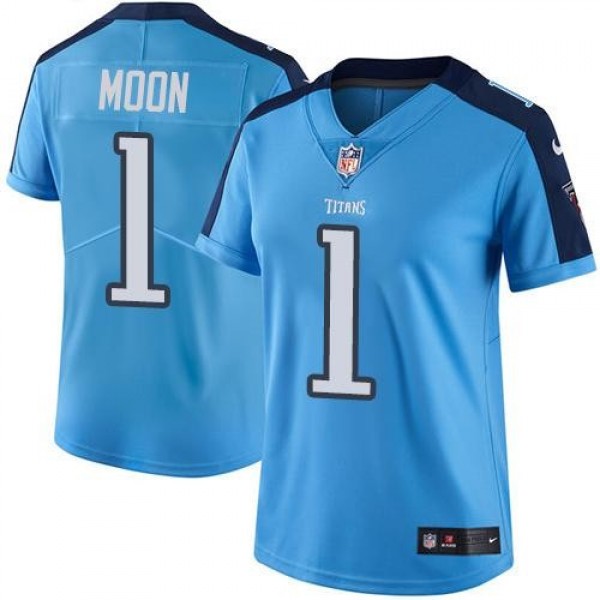 Women's Titans #1 Warren Moon Light Blue Team Color Stitched NFL Vapor Untouchable Limited Jersey