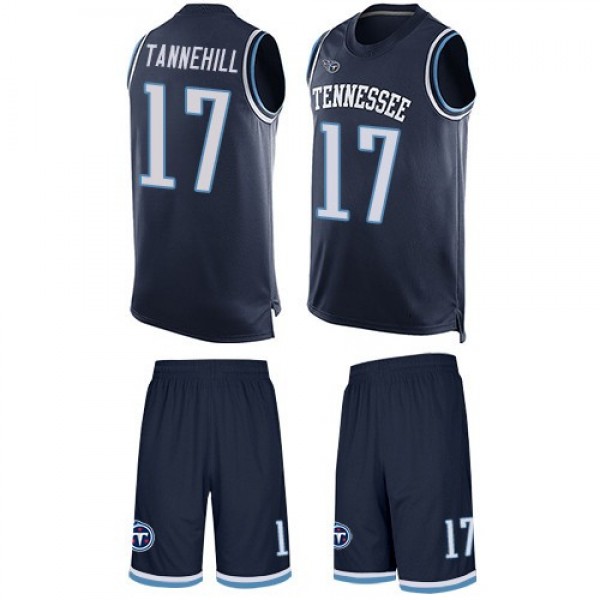 Nike Titans #17 Ryan Tannehill Navy Blue Team Color Men's Stitched NFL Limited Tank Top Suit Jersey