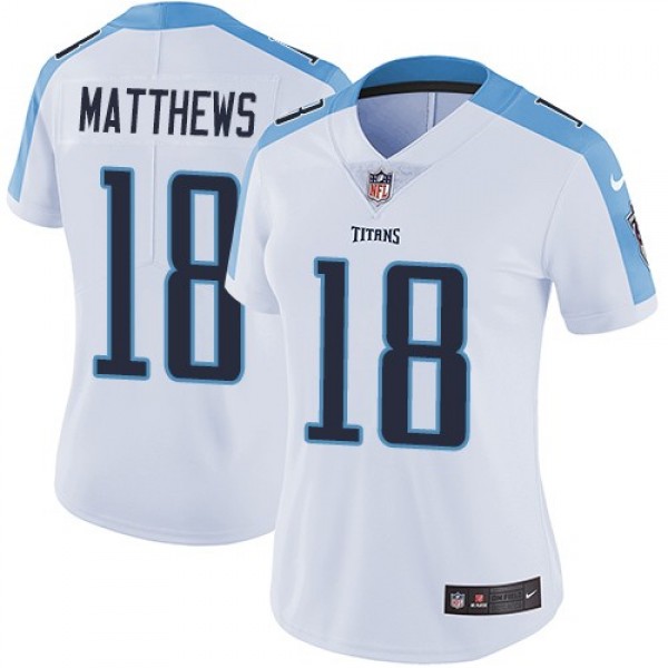 Women's Titans #18 Rishard Matthews White Stitched NFL Vapor Untouchable Limited Jersey