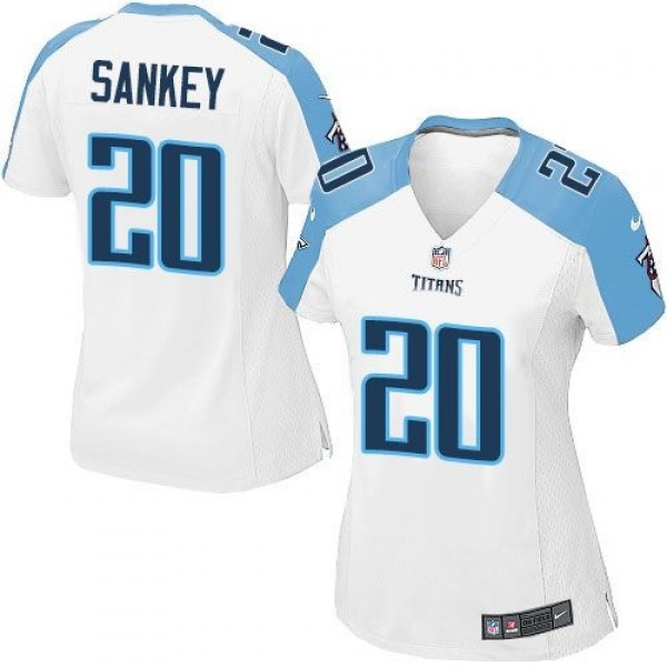 Women's Titans #20 Bishop Sankey White Stitched NFL Elite Jersey