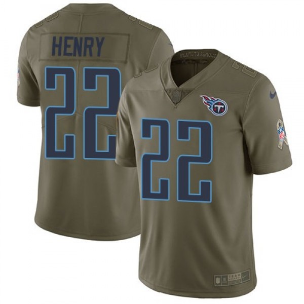 Nike Titans #22 Derrick Henry Olive Men's Stitched NFL Limited 2017 Salute to Service Jersey