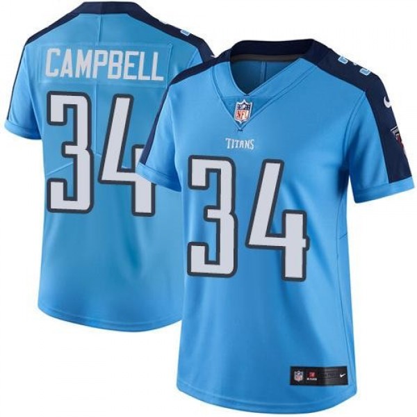 Women's Titans #34 Earl Campbell Light Blue Team Color Stitched NFL Vapor Untouchable Limited Jersey