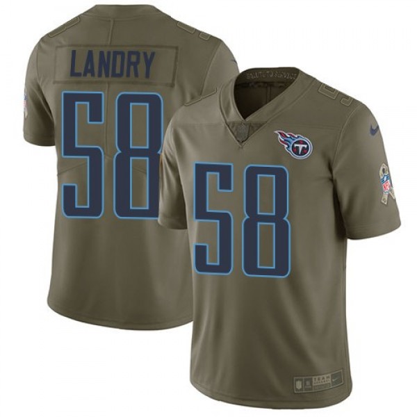 Nike Titans #58 Harold Landry Olive Men's Stitched NFL Limited 2017 Salute To Service Jersey