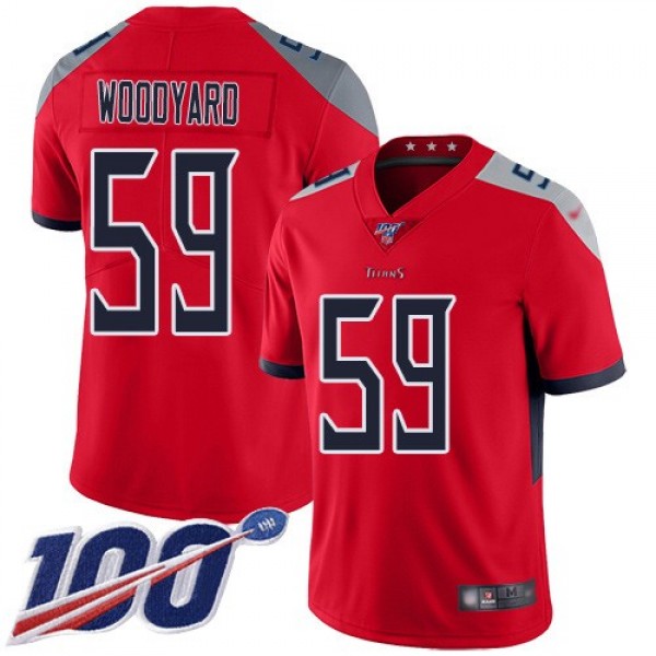 Nike Titans #59 Wesley Woodyard Red Men's Stitched NFL Limited Inverted Legend 100th Season Jersey