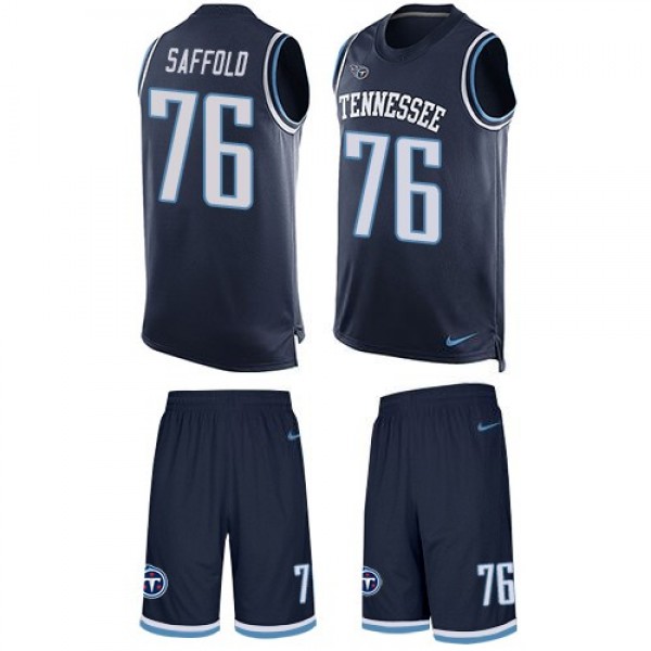 Nike Titans  #76 Rodger Saffold Navy Blue Team Color Men's Stitched NFL Limited Tank Top Suit Jersey