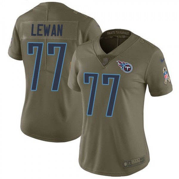 Women's Titans #77 Taylor Lewan Olive Stitched NFL Limited 2017 Salute to Service Jersey