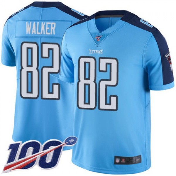 Nike Titans #82 Delanie Walker Light Blue Men's Stitched NFL Limited Rush 100th Season Jersey