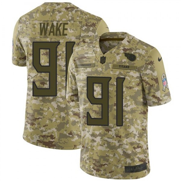Nike Titans #91 Cameron Wake Camo Men's Stitched NFL Limited 2018 Salute To Service Jersey