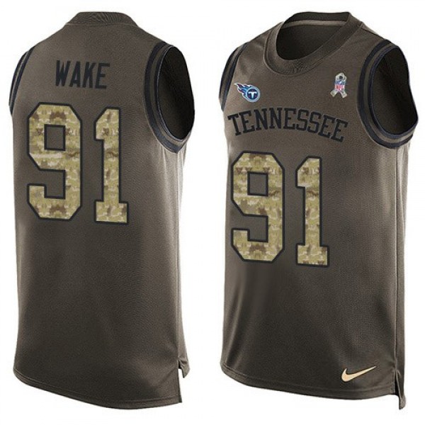 Nike Titans #91 Cameron Wake Green Men's Stitched NFL Limited Salute To Service Tank Top Jersey