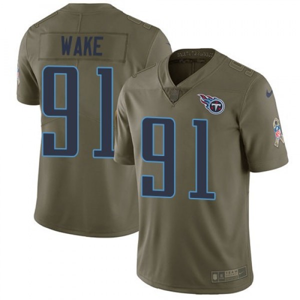 Nike Titans #91 Cameron Wake Olive Men's Stitched NFL Limited 2017 Salute to Service Jersey