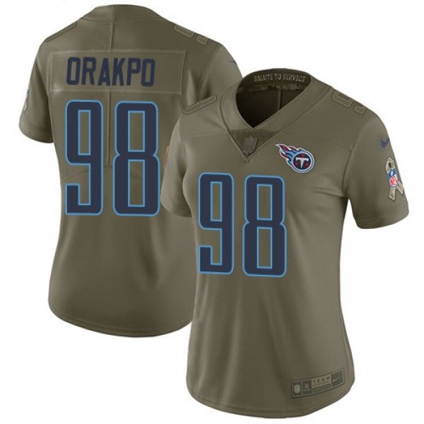Women's Titans #98 Brian Orakpo Olive Stitched NFL Limited 2017 Salute to Service Jersey