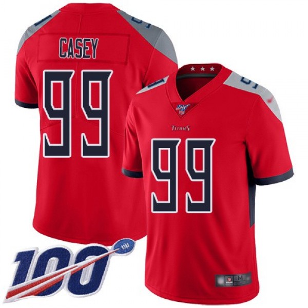 Nike Titans #99 Jurrell Casey Red Men's Stitched NFL Limited Inverted Legend 100th Season Jersey