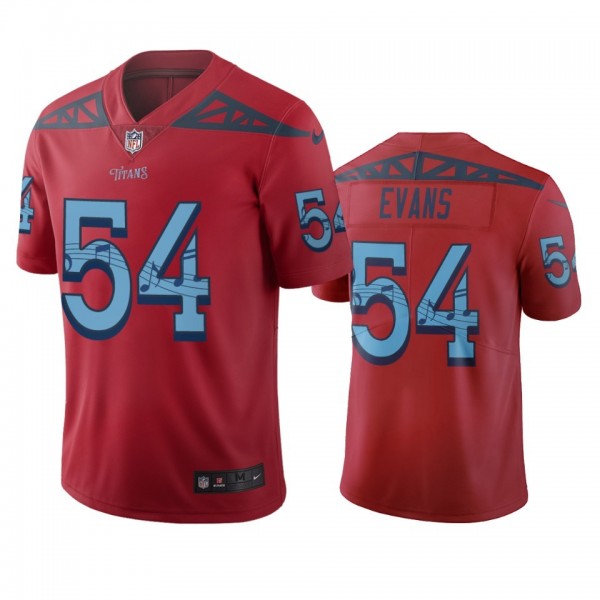 Tennessee Titans #54 Rashaan Evans Red Vapor Limited City Edition NFL Jersey