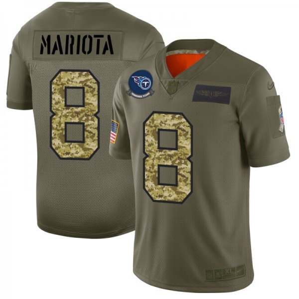 Tennessee Titans #8 Marcus Mariota Men's Nike 2019 Olive Camo Salute To Service Limited NFL Jersey