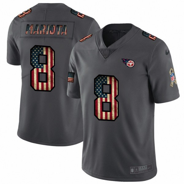 Tennessee Titans #8 Marcus Mariota Nike 2018 Salute to Service Retro USA Flag Limited NFL Jersey