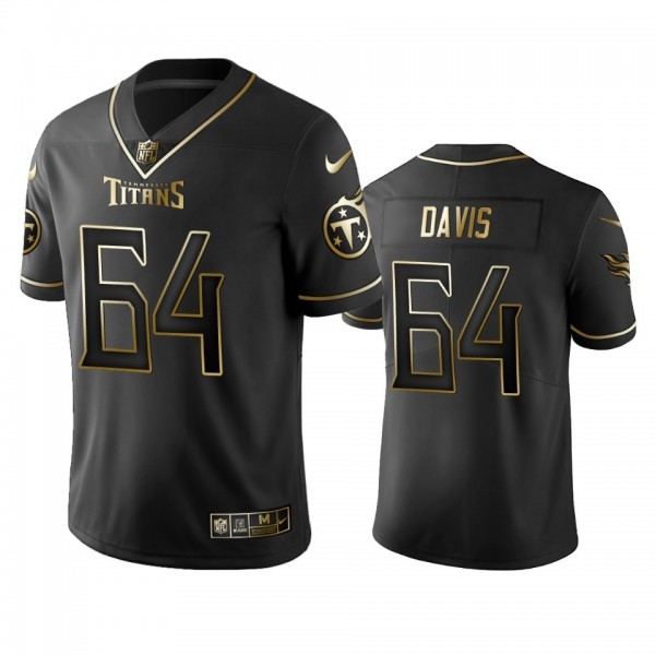 Titans #64 Nate Davis Men's Stitched NFL Vapor Untouchable Limited Black Golden Jersey