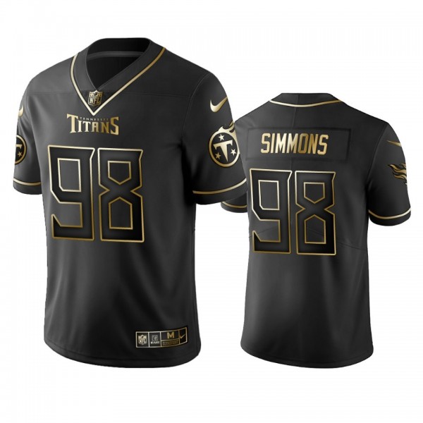 Titans #98 Jeffery Simmons Men's Stitched NFL Vapor Untouchable Limited Black Golden Jersey