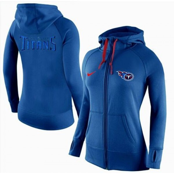 Women's Tennessee Titans Full-Zip Hoodie Blue Jersey