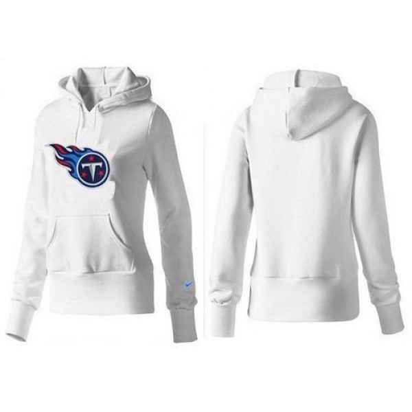Women's Tennessee Titans Logo Pullover Hoodie White Jersey