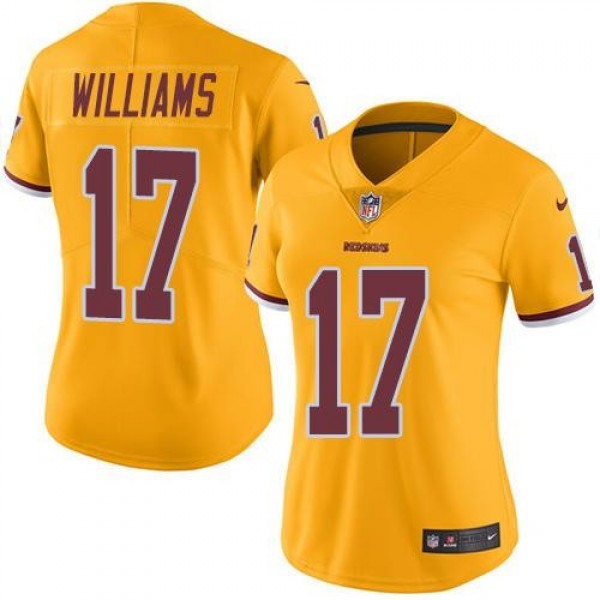 Women's Redskins #17 Doug Williams Gold Stitched NFL Limited Rush Jersey